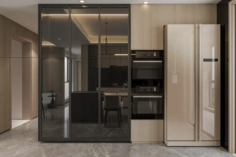 Blomberg 22-inch built-in refrigerator in a Toronto condo kitchen